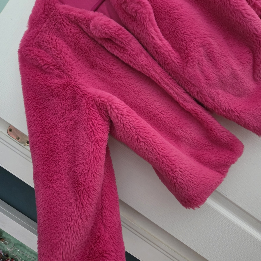 Wild Fable Vibrant Pink Cropped Teddy Jacket- Size XXL- READ DESCRIPTION - Picture 4 of 6